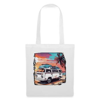 Camping-car / Camping-car / camping / Roadtrip / Voyage - Sac en tissu - blanc - Devant