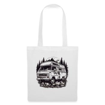 Camping-car / Camping-car / camping / Roadtrip / Voyage - Sac en tissu - blanc - Devant