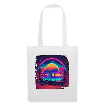 Camping-car / Camping-car / camping / Roadtrip / Voyage - Sac en tissu - blanc - Devant