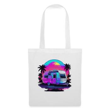 Camping-car / Camping-car / camping / Roadtrip / Voyage - Sac en tissu - blanc - Devant