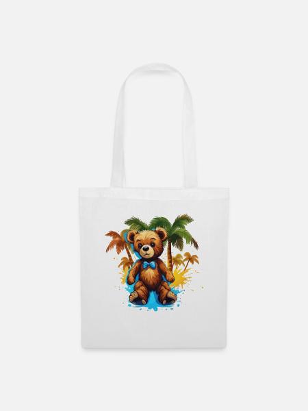 Teddybär / Kuscheltier / Stofftier / Geschenkidee - Stoffbeutel - Weiß