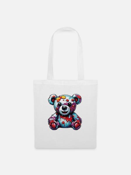 Teddybär / Kuscheltier / Stofftier / Geschenkidee - Stoffbeutel - Weiß