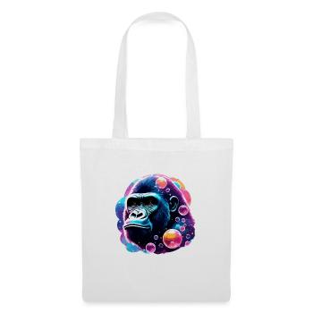 Animal dans une bulle de savon / enfantin / mignon / gorille - Sac en tissu - blanc - Devant