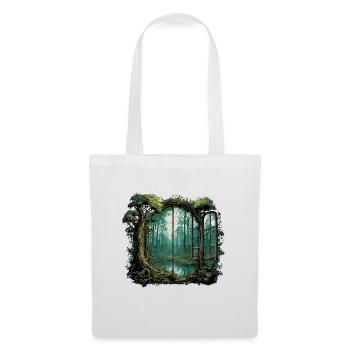Fenêtre dans la forêt / Arbres / Vue / Sauvage - Sac en tissu - blanc - Devant