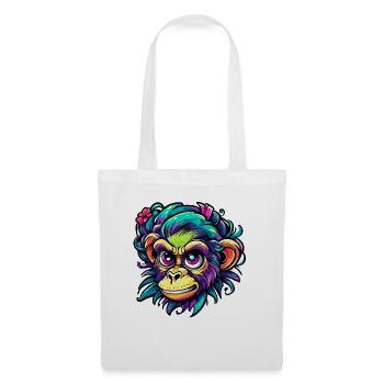 Cute Monkey / Monkey Girl / Cute / Hair Bow - Tote Bag - white - Front