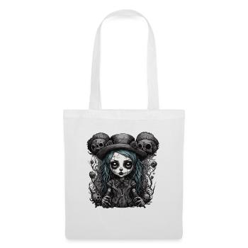 Poupée d’horreur / Halloween / Effrayant / Sombre - Sac en tissu - blanc - Devant