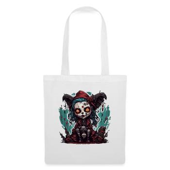 Poupée d’horreur / Halloween / Effrayant / Sombre - Sac en tissu - blanc - Devant