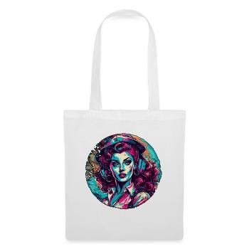 Marin / Pin-up / Navire / Bateau / Ancre / Dame - Sac en tissu - blanc - Devant
