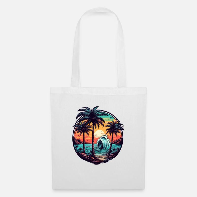 Strand / Insel / Urlaub / Sommer / Sonne / Meer - Stoffbeutel - Weiß