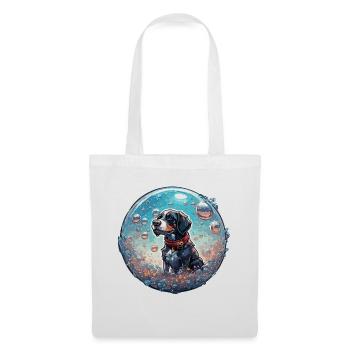 Animal dans bulle de savon / enfantin / mignon / chien - Sac en tissu - blanc - Devant
