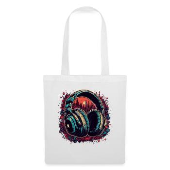 Casque / Audio / Musique / Son / Cool - Sac en tissu - blanc - Devant