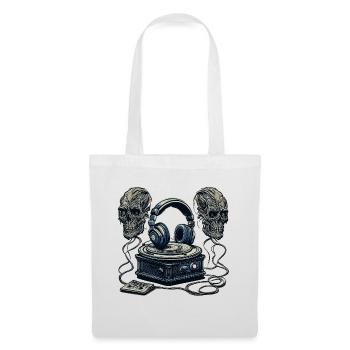 Headphones / Audio / Music / Skull / Cool - Tote Bag - white - Front