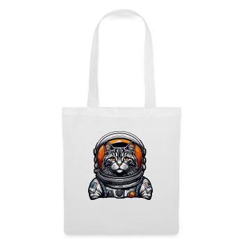 Astronaute / Espace / Animal / Chat / Vaisseau spatial - Sac en tissu - blanc - Devant