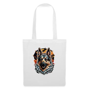 Chien / Animal / Animal de compagnie / Poilu / Berger allemand - Sac en tissu - blanc - Devant