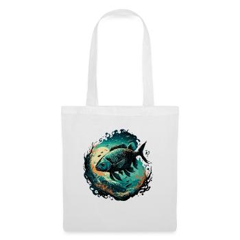 Angler Siluette / Fishing / Fish / Lake / Sport - Tote Bag - white - Front
