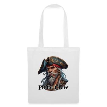 Pirat / Ahoi / Anker / Kapitän / Totenkopf / Rum - Stoffbeutel - Weiß - Vorne