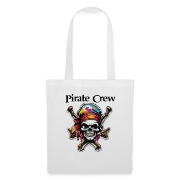 Pirat / Ahoi / Anker / Kapitän / Totenkopf / Rum - Stoffbeutel - Weiß - Vorne