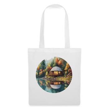 Lakeside House / Cabin / Lake / Mountains / Nature /Forest - Tote Bag - white - Front