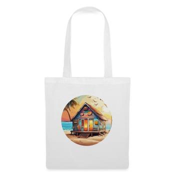 Lakeside House / Cabin / Lake / Mountains / Nature /Forest - Tote Bag - white - Front