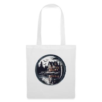 Lakeside House / Cabin / Lake / Mountains / Nature /Forest - Tote Bag - white - Front