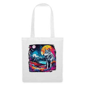 Loup / Meute / Forêt / Sauvage / Faune / Hurlement - Sac en tissu - blanc - Devant
