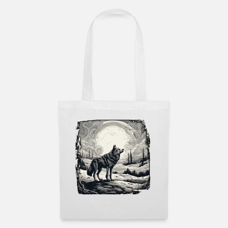 Wolf / Pack / Forest / Wild / Wildlife / Howl - Tote Bag - white