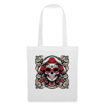 La Catrina / Dia de Muertos / Tattoo /Kultur - Stoffbeutel - Weiß - Vorne