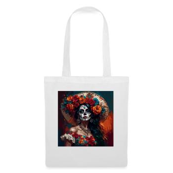 La Catrina/ Tattoo / Mexique / Crâne / Crâne - Sac en tissu - blanc - Devant
