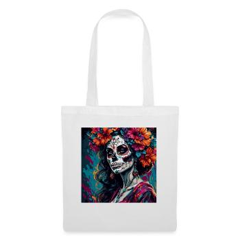 La Catrina/ Tattoo / Mexiko / Frau /Skull - Stoffbeutel - Weiß - Vorne