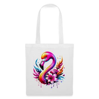 Flamingo - Stoffbeutel - Weiß - Vorne