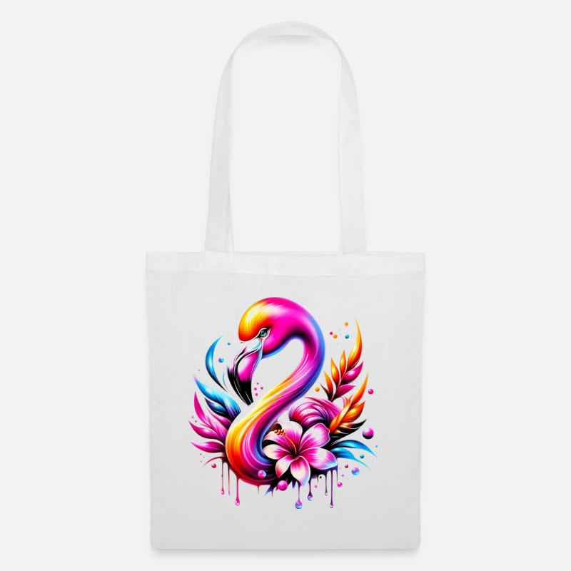 Flamingo - Stoffbeutel - Weiß