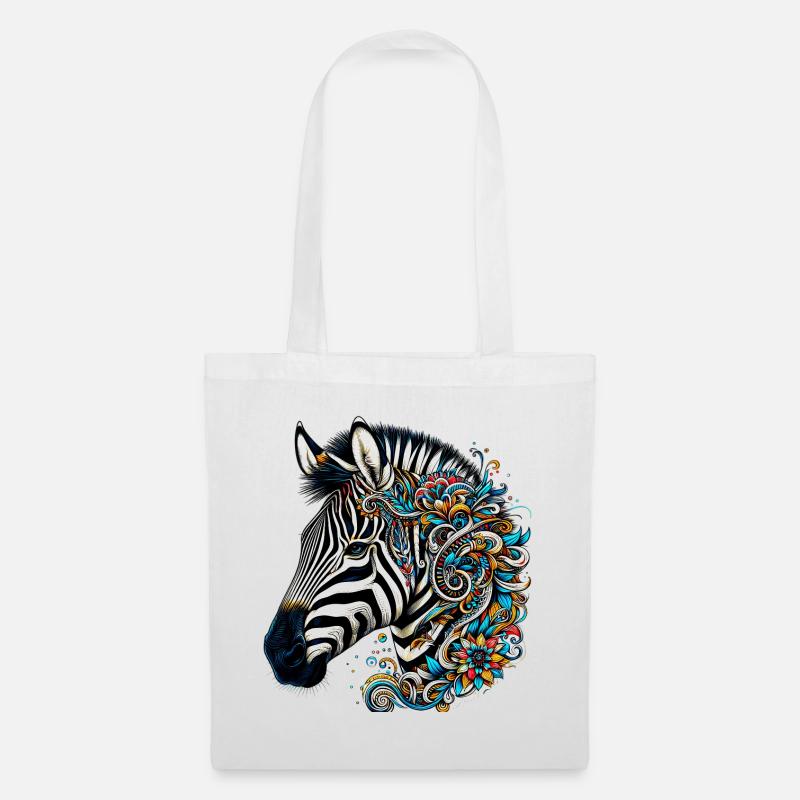 Zebra - Stoffbeutel - Weiß
