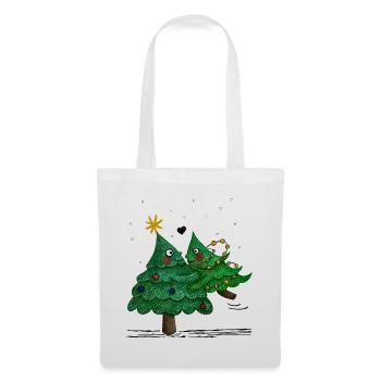 De jolis sapins de Noël - Sac en tissu - blanc - Devant