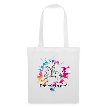 L'équitation, un art à l'état pur (Noir) - Sac en tissu - blanc - Devant
