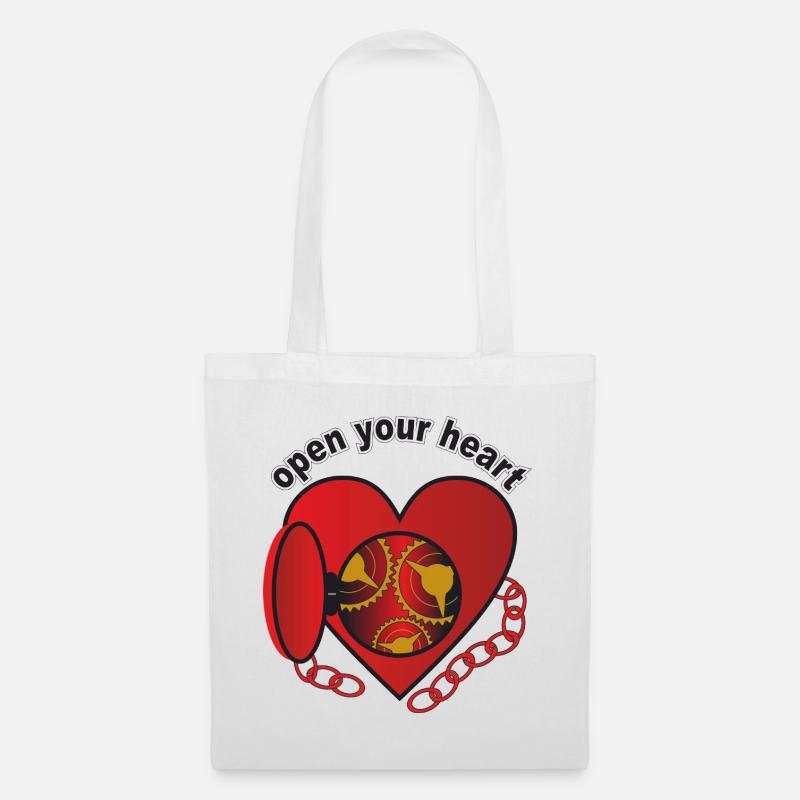 open_your_heart - Stoffbeutel - Weiß