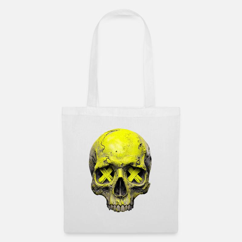 Neon X Totenkopf - Stoffbeutel - Weiß