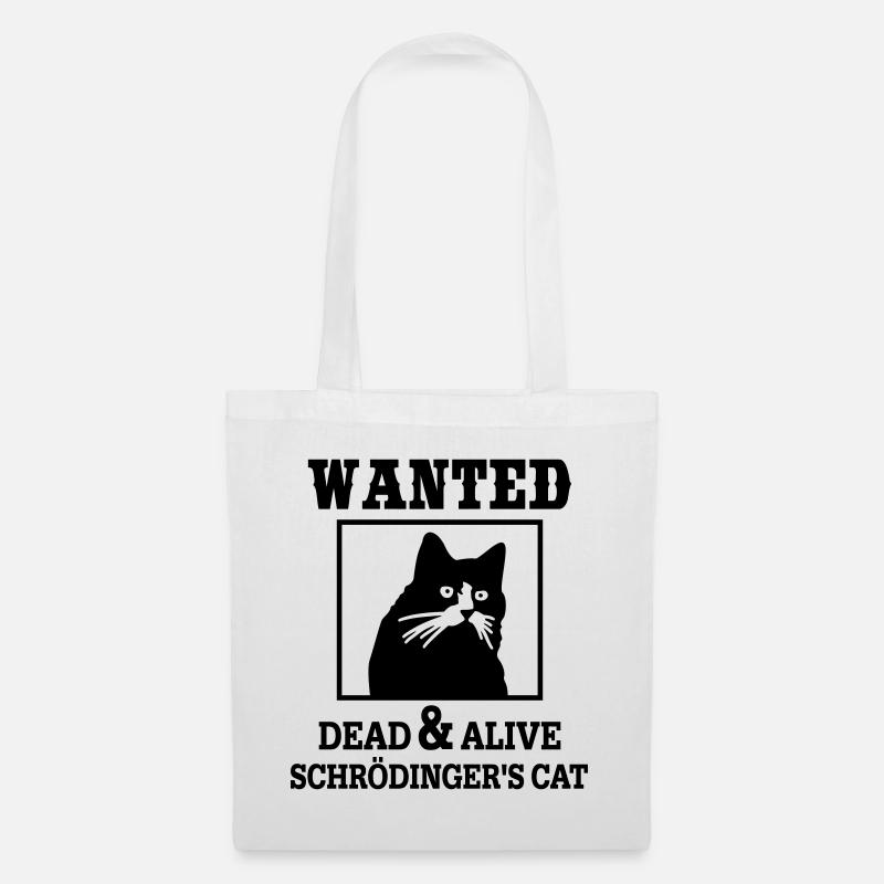 Schrödingers Katze gesucht, Nerdiges Quantenphysik - Stoffbeutel - Weiß