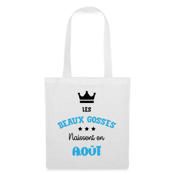 Cadeau naissance bébé garçon Août Beaux Gosses BG - Sac en tissu - blanc - Devant