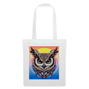 hibou - Sac en tissu - blanc - Devant