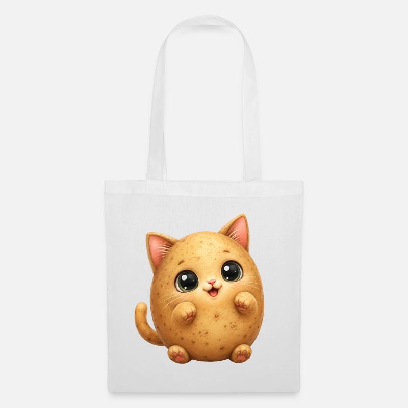 Cute Potato Cat - Stoffbeutel - Weiß