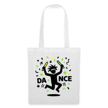 Fête techno rave des années 90 avec des bonhommes bâtons dansants - Sac en tissu - blanc - Devant