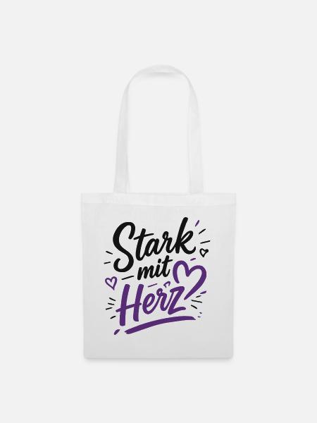 Stark mit Herz – Abschluss 2026 | Abschluss-Hoodie - Stoffbeutel - Weiß