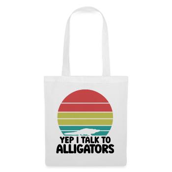 Alligator Silhouette Retro - Stoffbeutel - Weiß - Vorne