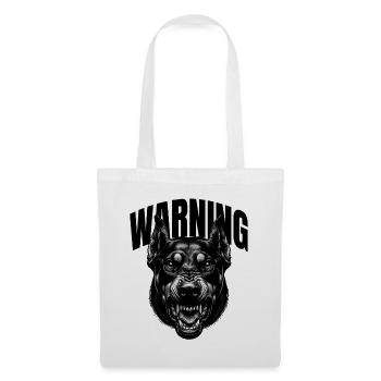 Avertissement pour chiens - Sac en tissu - blanc - Devant