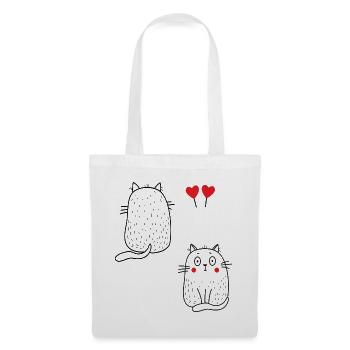 coole Katzen - Stoffbeutel - Weiß - Vorne