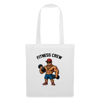 Kraftheld Cartoon Gym Bodybuilder - Stoffbeutel - Weiß - Vorne