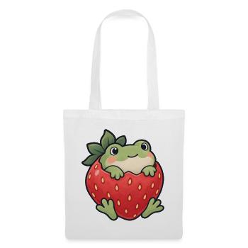 ErdbeerFrosch Charm - Stoffbeutel - Weiß - Vorne