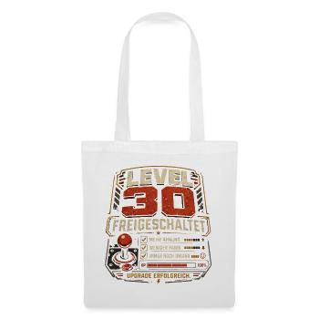 30 Geburtstag Level 30 Gaming Geschenk Humor - Stoffbeutel - Weiß - Vorne