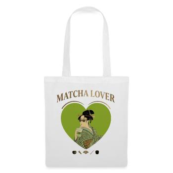 Japanese Matcha Lover Utamaro Ukiyo-e Parody - Stoffbeutel - Weiß - Vorne
