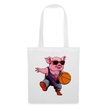 Basketball Schwein - Stoffbeutel - Weiß - Vorne